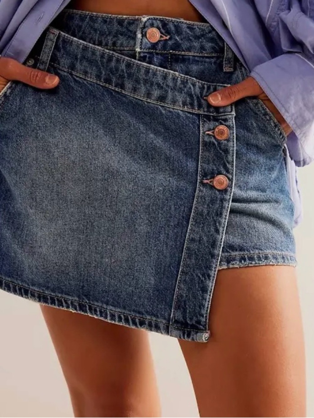 Free People Wynne Denim Mini Skirt NWT 32